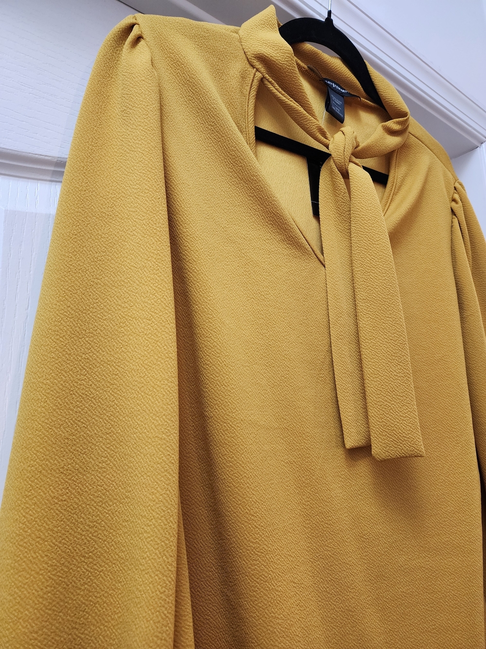 Mustard Tie-Neck Women’s Sweater